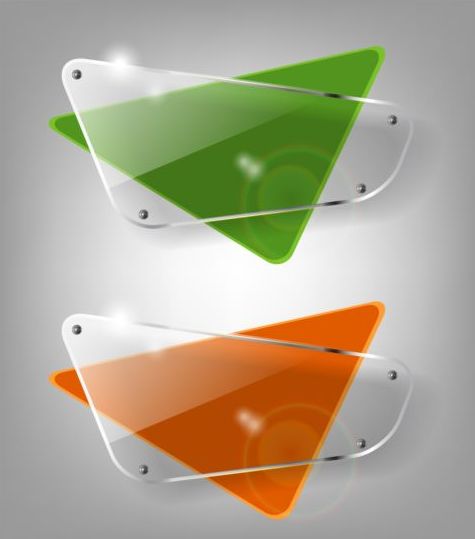Rounded quadrilateral glass banners vector 01  
