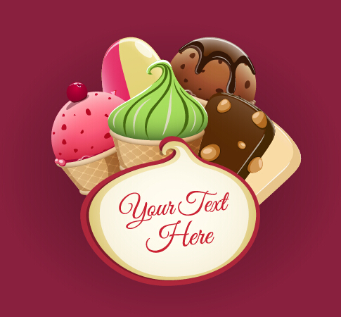 Tasty dessert and sweets background vector 02  