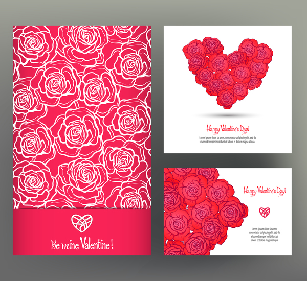 Valentine day card template vector kit 06  