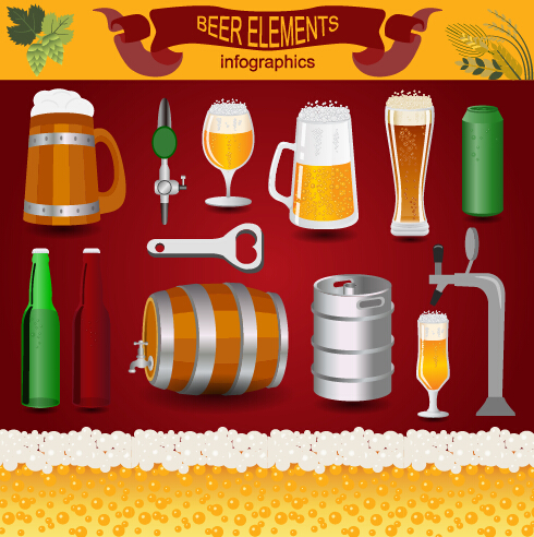 Vector beer menu creative design graphic 03  