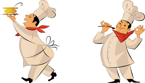 Vector funny chef design graphic set 09  