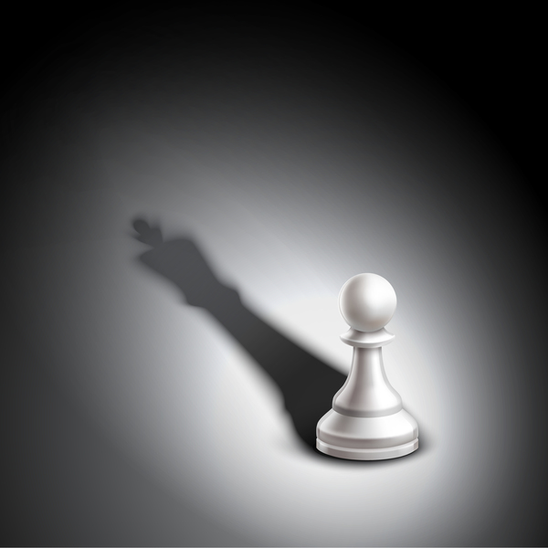 白いチェスのピース背景デザインベクトル  