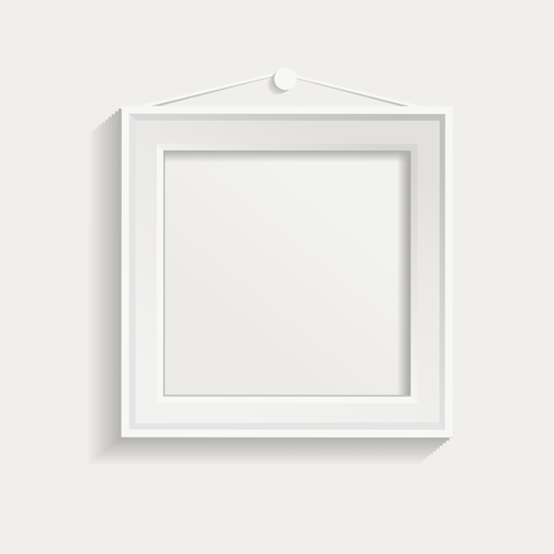 White frame on wall vector design 04  