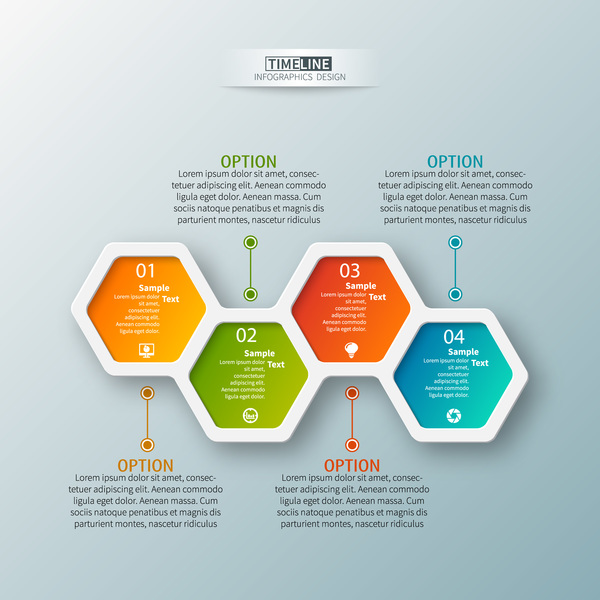 Sechseck-Option Infografik Vorlage Vektor 11  