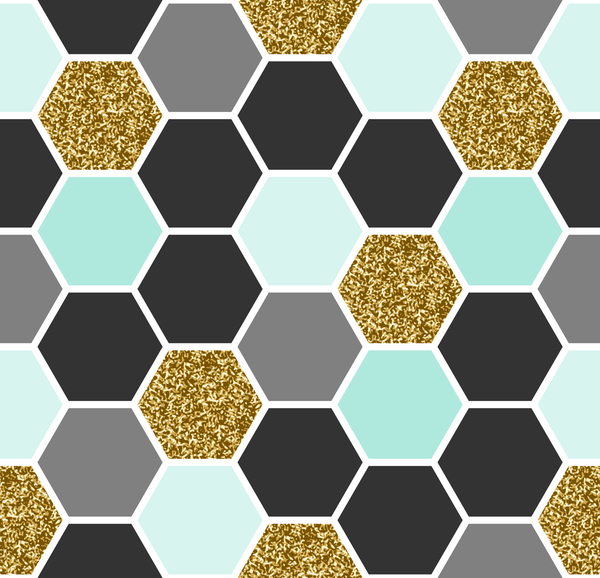 hexagon pattern seamless vector set 03  