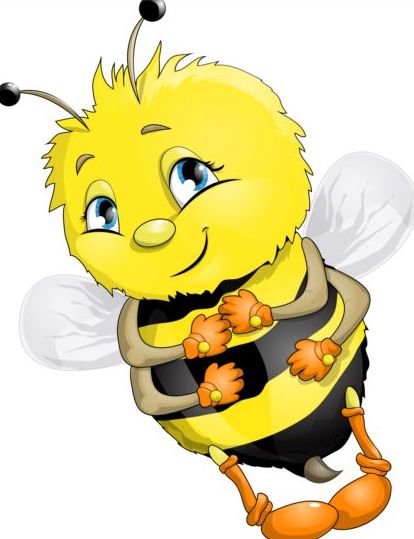 사랑 스러운 만화 꿀벌 세트 벡터 28  