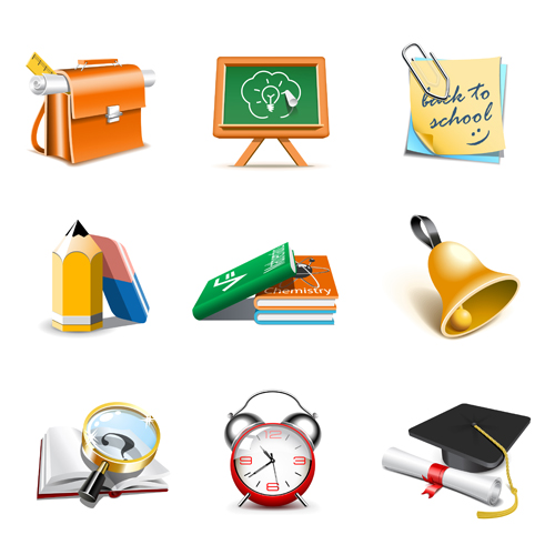 office Tool and school elements icon vector 04  