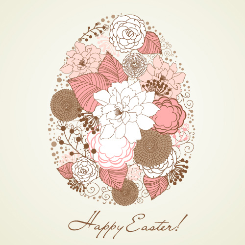 Hand painted Easter Pattern free vector 04  