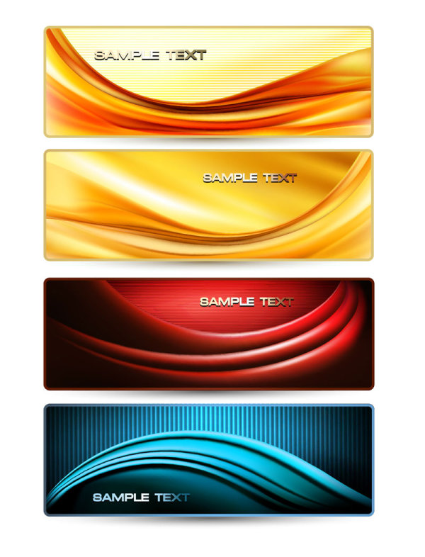 Dynamic Waves banner design elements vector 01  