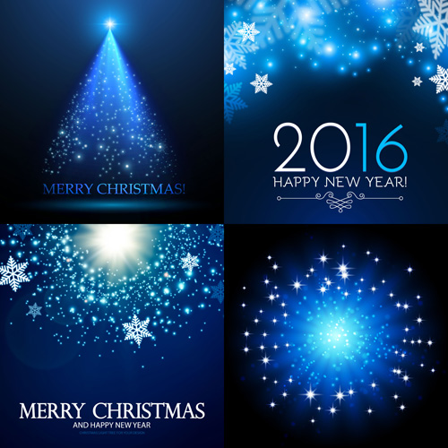 2016 christmas blue art background vector  