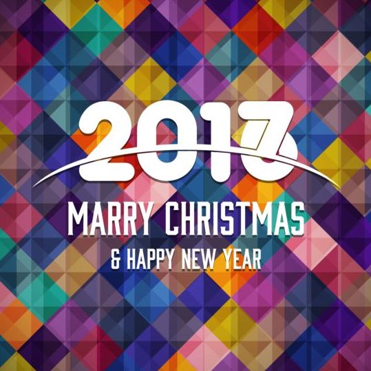 2017 Natale e Capodanno con vettore geometrico di sfondo 01  