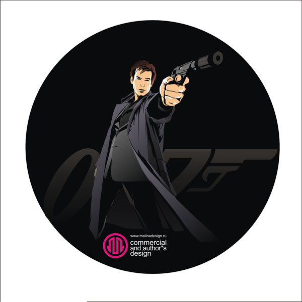 Elements of 007 movie characters Vector  