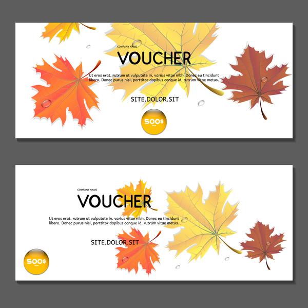 Autumn voucher template vector 06  