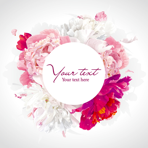 Beautiful peony flower vector background graphics  