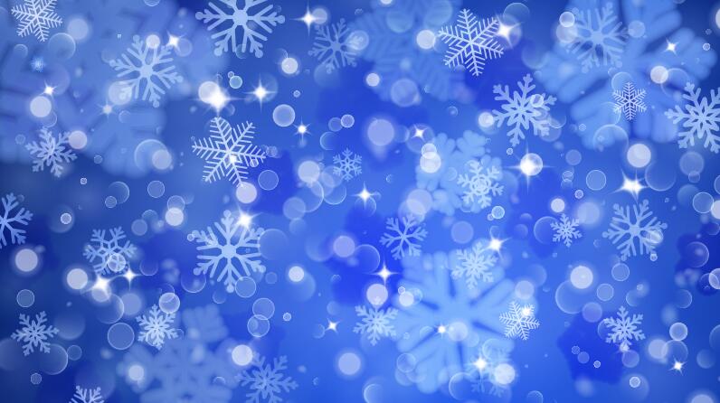Beautiful snowflake with blue background vector 03  