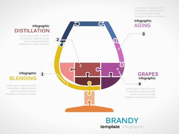 Brandy modèle vectoriel infographique  