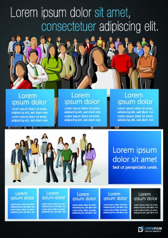 Business people vector template set 02  