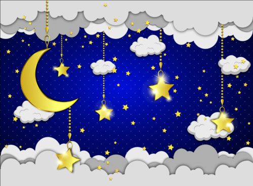 Cartoon good night background vector 01  