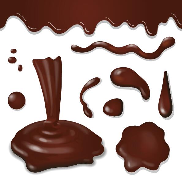 Chocolate dirpping vector material 03  