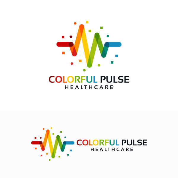 Vecteur de logo de soins de santé coloré  