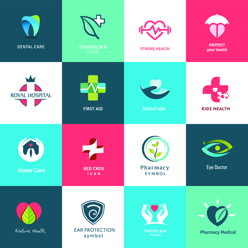 Creative medical and healthcare logos vector set 06  