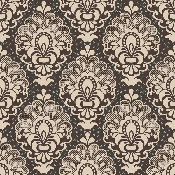 Decorative damask seamless pattern vector material 04  