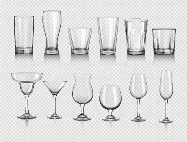 異なるガラスカップイラストベクトル01  