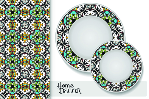 Ethnic decorative pattern background art vector 09  