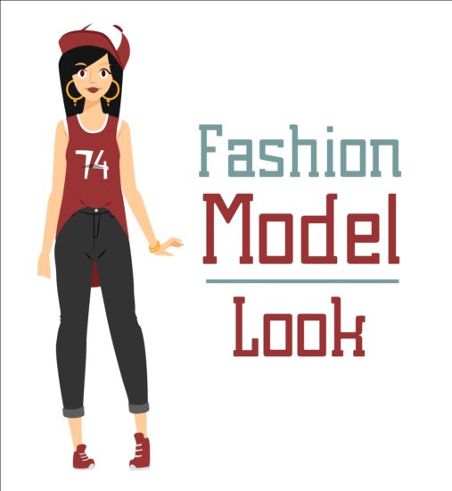 Fashion model vector material 06  