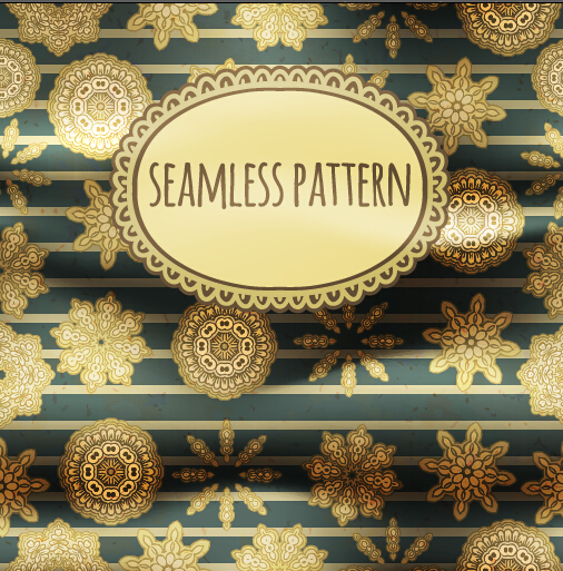 Floral seamless pattern with silk vectors 04  