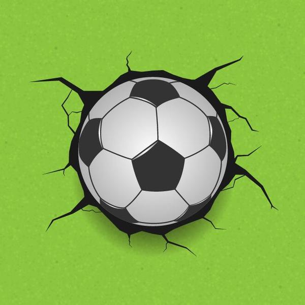 Fußball mit grünem Wandvektor  
