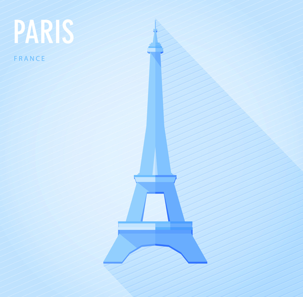 France paris monuments vector  