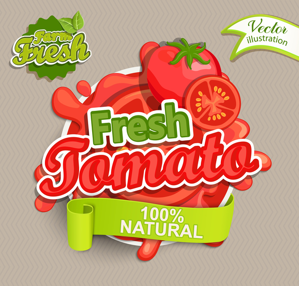 Frischer Tomaten-Label-Vektor  