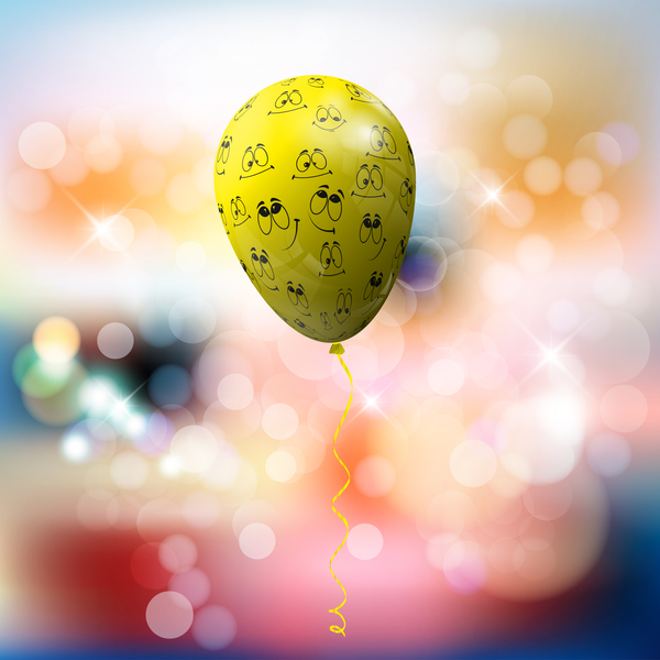 Funny balloon with blurs background vector  