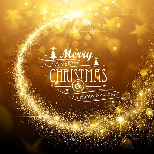 Golden glow christmas holiday background vector 02  
