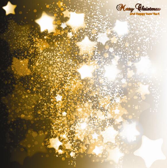 クリスマス背景ベクトルと金色の星  