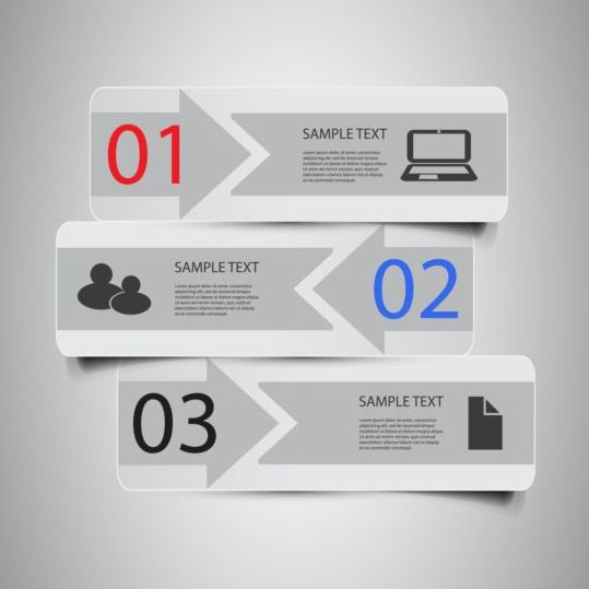 Gray banner option infographic template vectors  