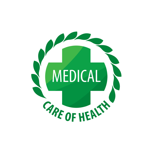 Green medical health logos design vector 03  