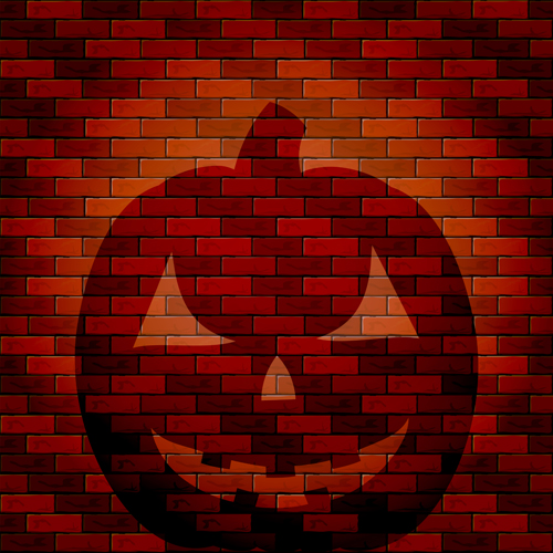 Halloween brick wall background vector 03  