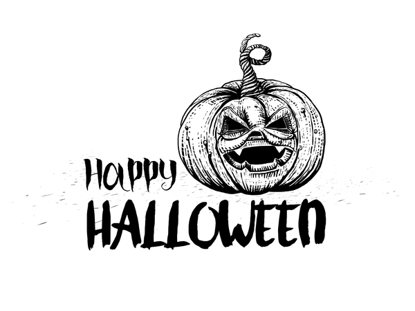 Halloween pumpkin black illustration vector  