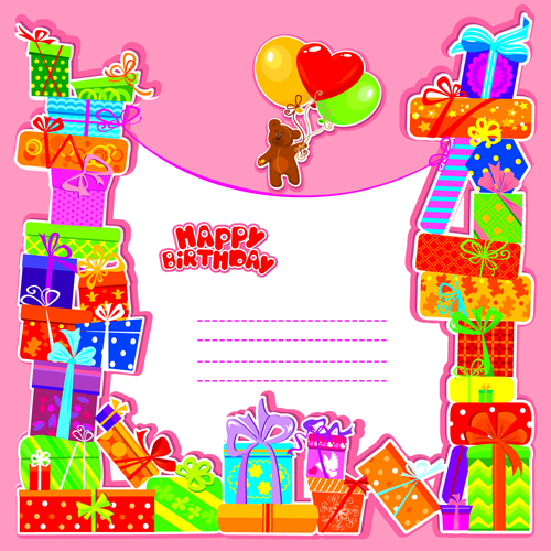 Happy Birthday Gift Cards design vector 02  