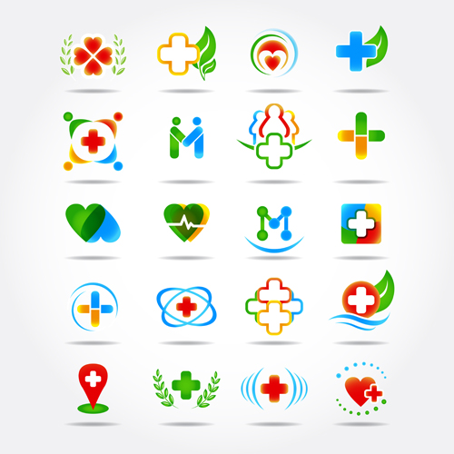 Health with medical logos vector  