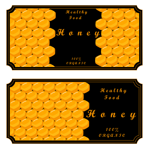 Bannières de miel design vectoriels ensemble 01  