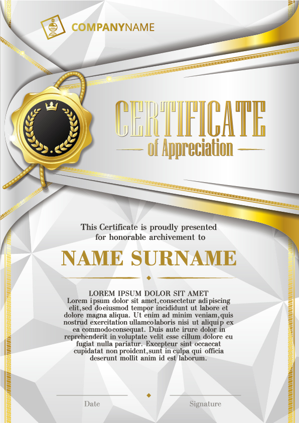 Luxury diploma and certificate template vector design 03  