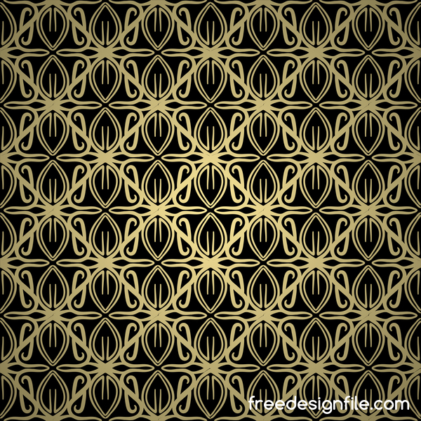 Vectorielle continue de motif décoratif doré luxe 04  