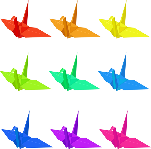 Orgami birds vector design 02  
