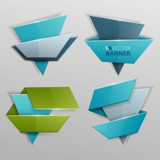 Bannières en origami vecteurs modernes 04  