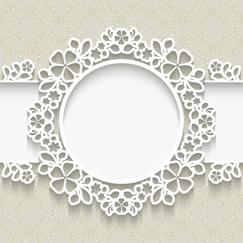 Paper frame with beige background vector 01  