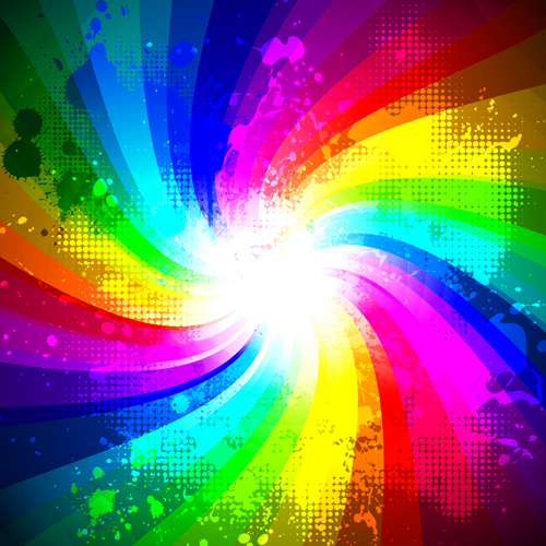 Rainbow splash grunge background vector  