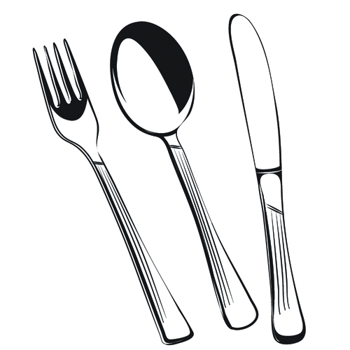 Realistic kitchen cutlery design vector graphics 01  